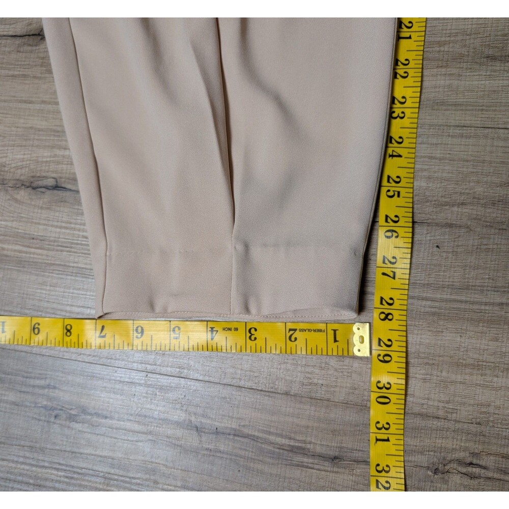 NWT Express Size 12 High Rise Barrel Leg Ankle Pant Beige Pleated Stretch 69$ - Picture 8 of 8